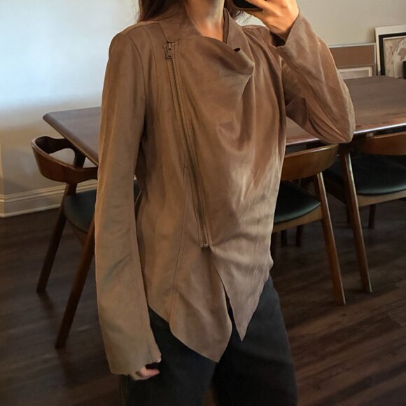 Vigoss Faux Suede Jacket with Drape Collar - Size Small - Picture 5 of 12